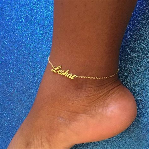 Custom Name Anklets For Women Stainless Steel Gold Chain Personalized