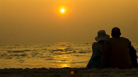 Free Images Man Beach Sea Coast Ocean Horizon People Sun Woman Sunrise Sunset