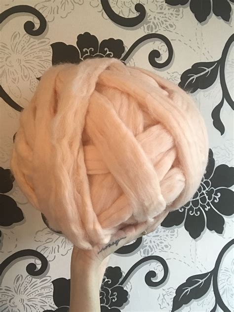 Chunky Knit Merino Wool Armknitting Armbreien Haken Breien Wol Peach