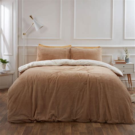 Brentfords Reversible Teddy Fleece Duvet Cover With Pillowcase Bedding Set Blush Ebay