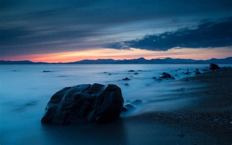 Shore Exposure Timelapse Beaches Ocean Sea Rocks Sky Clouds