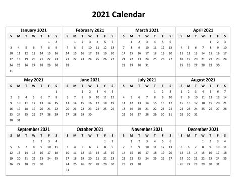 How to make a 2021 yearly calendar printable. Blank 2021 Calendar Printable | Calendar 2021