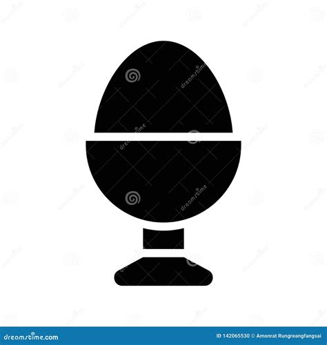 Boiled Egg In Egg Cup Vector Isolated Easter Solid Style Icon Stock