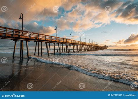 The Pier And Pacific Ocean At Sunset In Imperial Beach Near San Diego