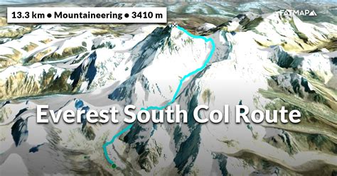 Everest South Col Route Outdoor Map And Guide Fatmap