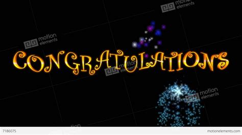 Congratulations With Fireworks Stock Animation 7186075