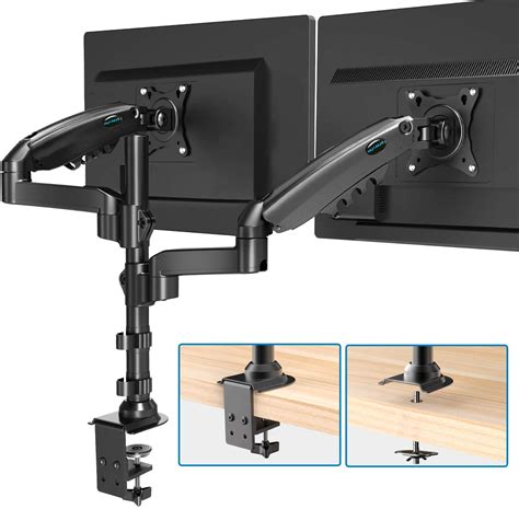 Amazon Dual Monitor Stand Height Adjustable Gas Spring Double Arm Monitor Mount Desk Stand
