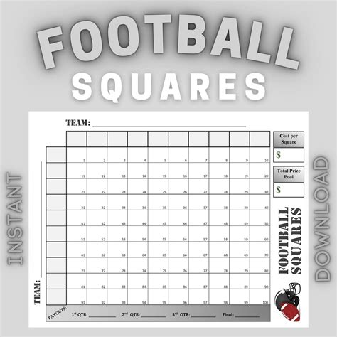 Printable Numbered Football Squares