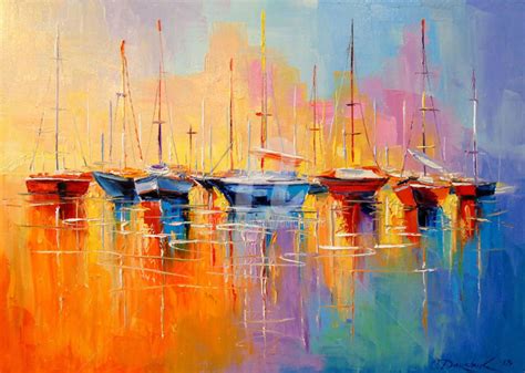 Boats Painting By Olha Artmajeur