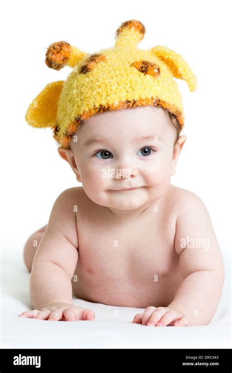 Funny Infant Baby Boy Isolated On White Stock Photo Alamy