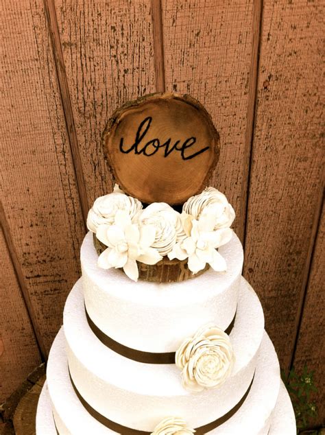 Rustic Wedding Cake Topper Wooden Cake Topper Love Wedding Etsy