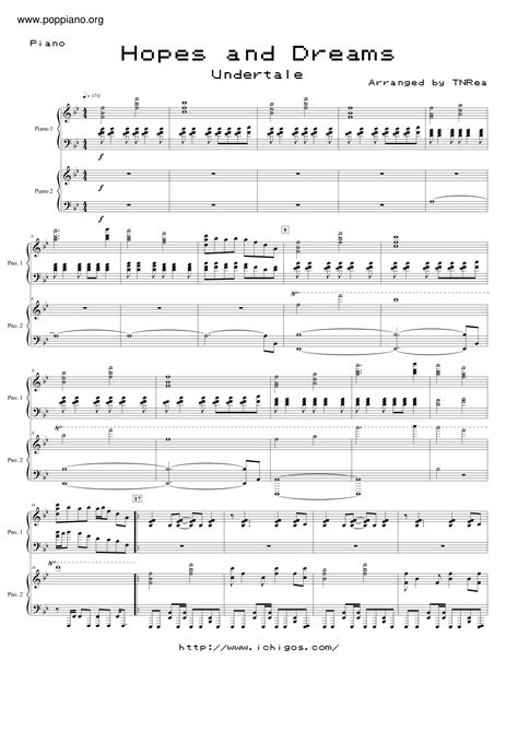 Undertale Hopes And Dreams Sheet Music Pdf Free Score Download