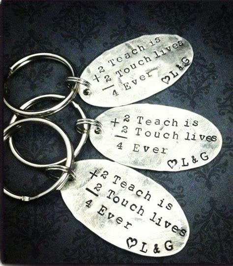 Gift For Teacher Touching Lives Hand Stamped Gift Hand Etsy Metal Stamped Jewelry Hand