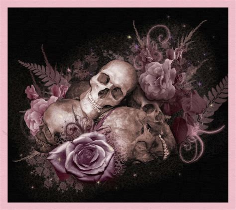 Download Love Skulls And Roses Wallpaper