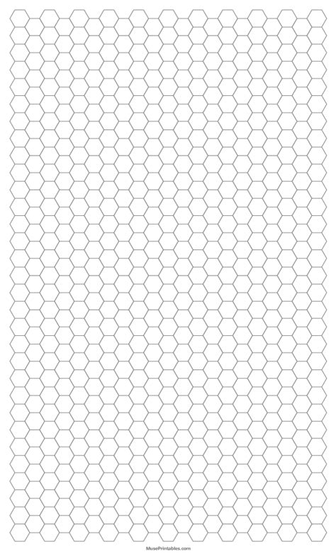 Printable 14 Inch Gray Hexagon Graph Paper For Legal Paper