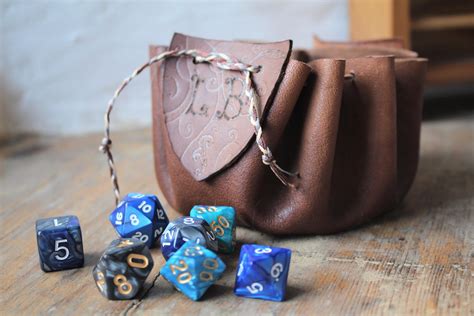 Medium Personalised Genuine Leather Dice Pouch Handmade Draw Etsy
