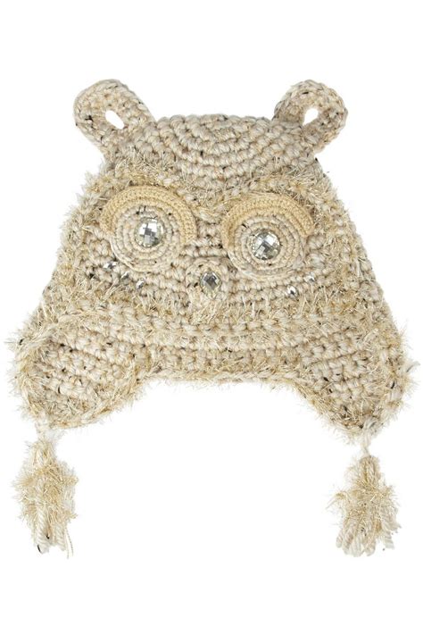Anna Sui Embellished Crochet Knit Owl Hat Net A Portercom Gorro