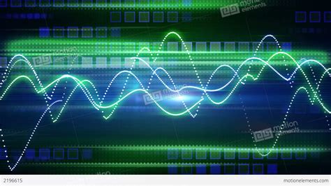 Blue Green Curves And Squares Tech Background Loop Stock
