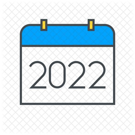 Year 2022 Icon Download In Colored Outline Style