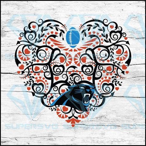 Carolina Panthers Heart Svg Nfl Svg Football Svg Cricut File Svg
