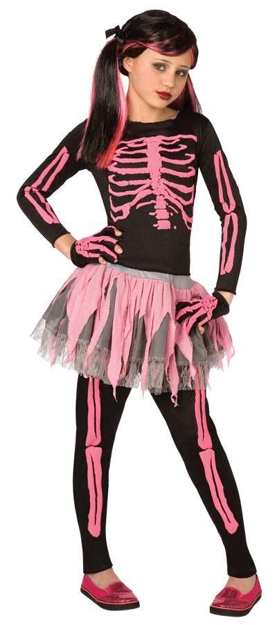 Skeleton Punk Pink Child 12 14 Skeleton Costume Kids Halloween