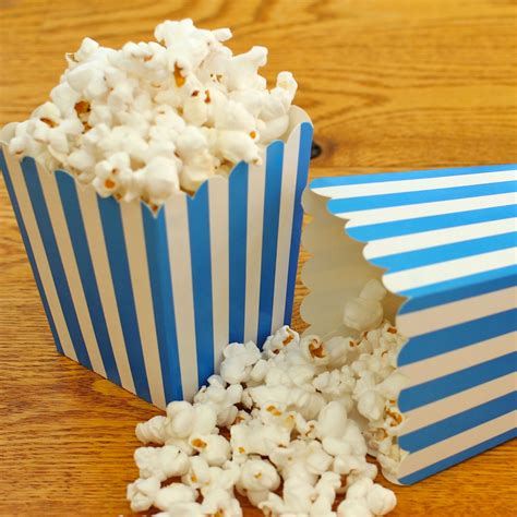 Mini Blue Striped Popcorn Boxes 6 Small Snack By Crankycakesshop