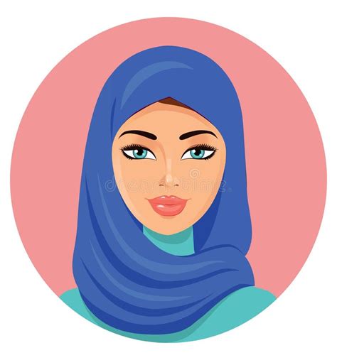 Cara De La Mujer Musulmán árabe Ejemplo Del Vector Retrato De La Mujer