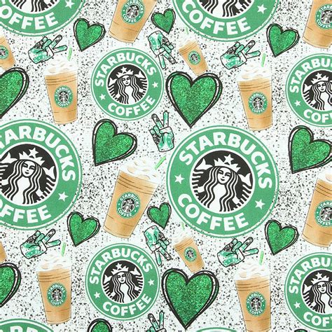 Green / Coffee Fabric Coffee Lover 100% Cotton Fabric | Etsy