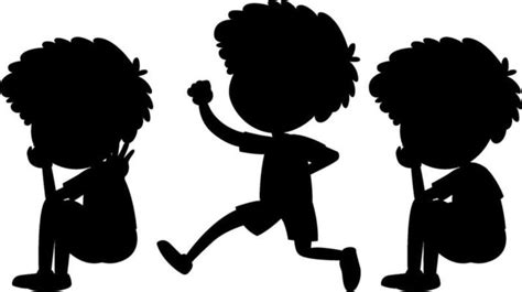 School Kids Silhouette Vector Art Icons And Graphics For Free Download