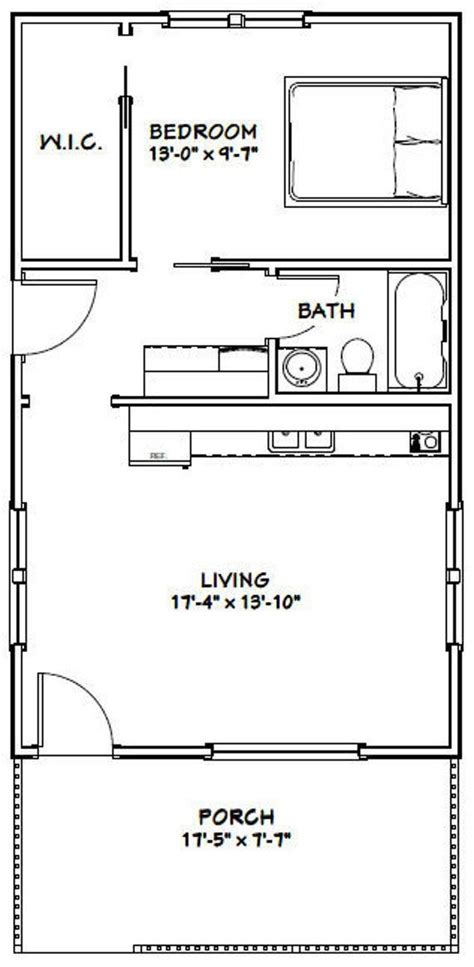 18x30 House 1 Bedroom 1 Bath 540 Sq Ft Pdf Floor Plan