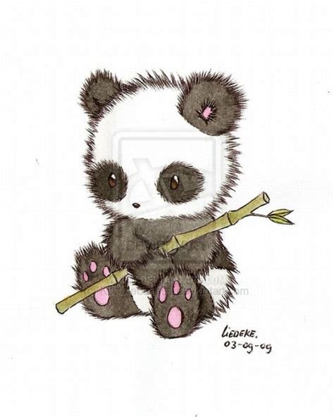 Panda Kawaii Süß Cute Mit Bambus Cute Panda Drawing Cute Animal
