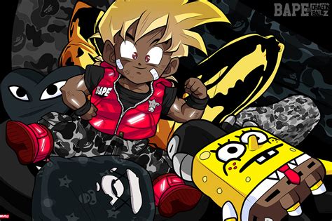 Bape collaborates with 'dragon ball z' on capsule collection featuring baby milo motifs, releasing june 27. Bape x Dragonball Z on Behance