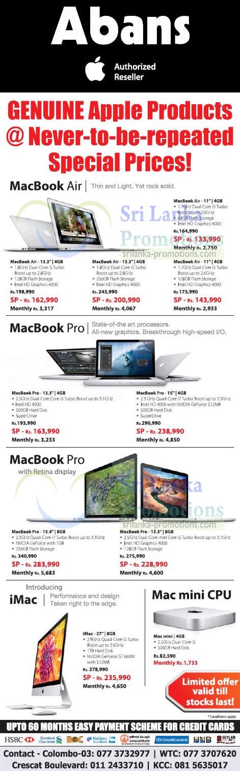 Designed to offer access to credit, credit cards in their most basic form allow you to buy things you want now, to then pay for them later. Abans Apple MacBooks, iMac & Other Offers 23 Feb 2013
