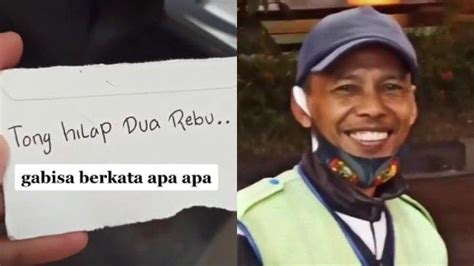 Viral Video Aksi Tukang Parkir Minta Uang Lewat Secarik Kertas Tong Hilap Dua Rebu