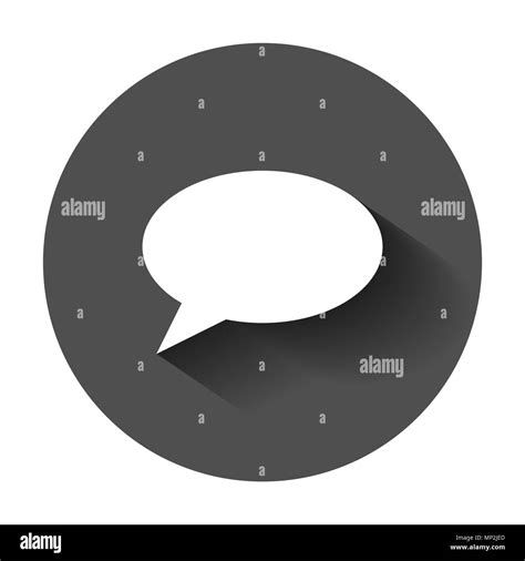 Blank Empty Speech Bubble Vector Icon In Flat Style Dialogue Box With Long Shadow Speech