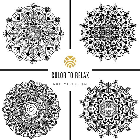 230 Mandala Coloring Book Pages For Adult Instant Download Pdf Pages Ready To Print And Color