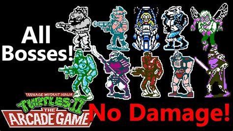 Teenage Mutant Ninja Turtles Ii Nes All Bosses Battle No Damage