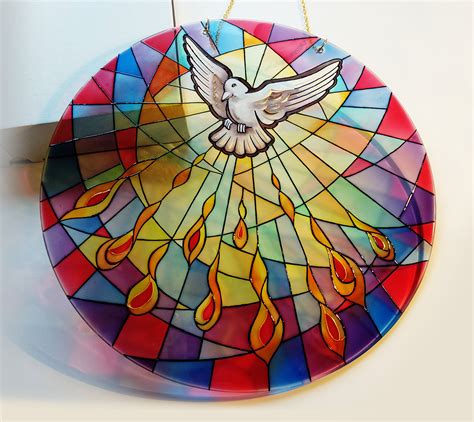Dove Holy Spirit Dove Suncatcher Stained Glass Suncatcher Etsy