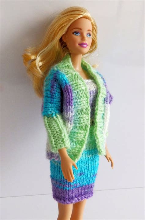 Knitting Pattern Pdf Barbie Look Barbie Dolman Cardigan Etsy