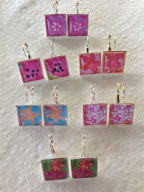 Lilly Pulitzer Dangly Earrings Colgantes Resina