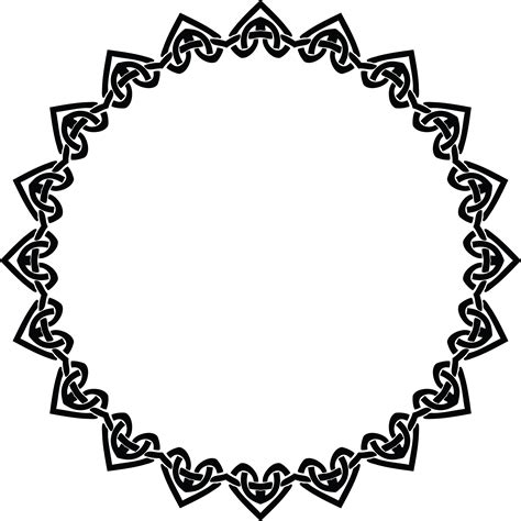 Free Clipart Of A Celtic Round Frame Border Design Element In Black And