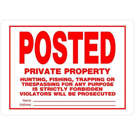 The Hillman Group 10 In X 14 In Aluminum Posted No Trespassing Sign