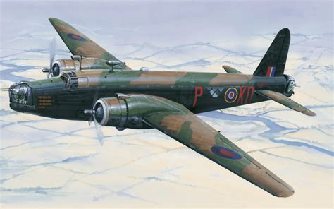 Vickers Wellington British Bomber Ww2 War Art Painting Aviation Living