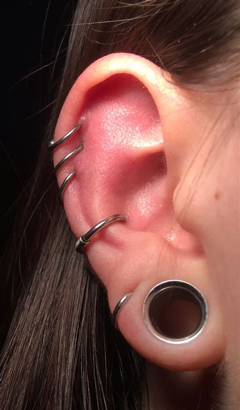 Triple Helix Conch Piercing Ear Piercings Piercings Tragus Piercings