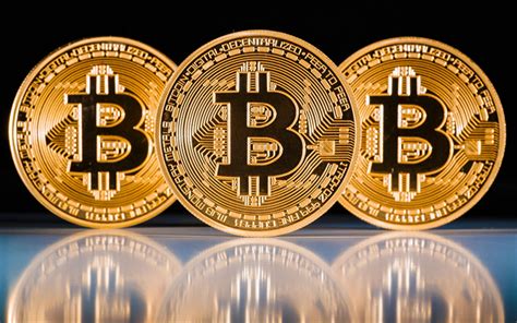 Download Wallpapers Bitcoin 4k Concepts Gold Coins Bitcoin Sign
