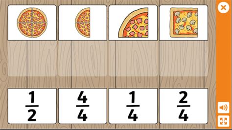 Pizza Fractions Game