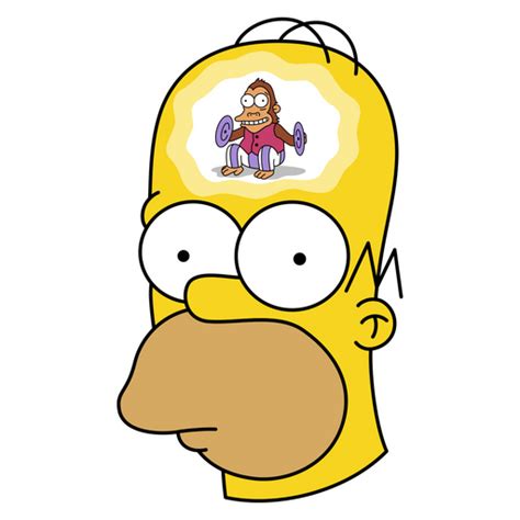 The Simpsons Homer Monkey In Head Sticker Sticker Mania Simpsons