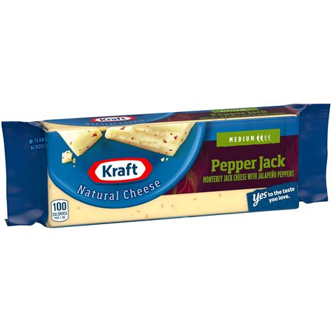 Kraft Natural Cheese Pepper Jack Cheese 8 Oz Pack La Comprita