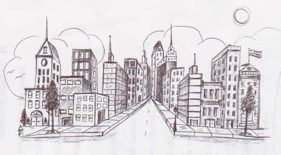 Draw a city with one point perspective. One Point Perspective Reference 2 | Ggustafson13's Blog