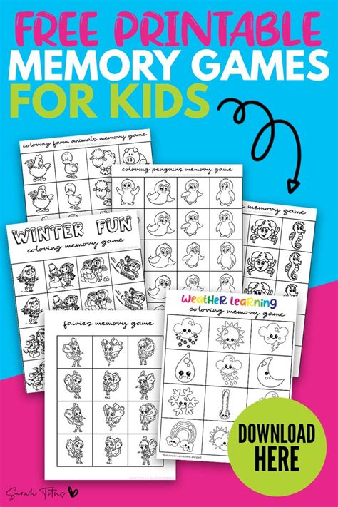 Cutest Printable Memory Games For Kids To Play Memory Games For Kids